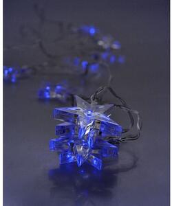 Solight LED vánoční řetěz, hvězdy, 1,5m, 10x LED, 2x AA, modré světlo