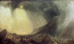 Reprodukce obrazu Sněhová bouře: Hannibal a jeho armáda při přechodu Alp