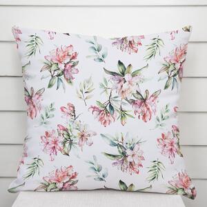 Biante Dekorační povlak na polštář TF-134 Akvarelové květy rododendronu na bílém 30 x 50 cm