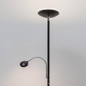 LED stojací lampa Malea, čtecí rameno, černá