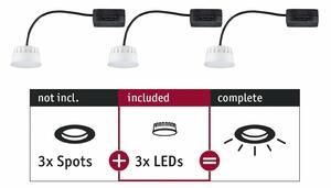PAULMANN LED Modul vestavné svítidlo Choose Coin 3ks sada kruhové 50mm Coin 3x6W 3x470lm 230V 2700K satén
