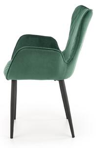Jídelní židle Kipta (tmavě zelená + černá). 1028061