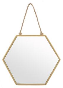 Jones Home & Gift Kovové závěsné zrcadlo zlaté barvy 20cm