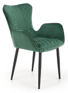 Jídelní židle Kipta (tmavě zelená + černá). 1028061