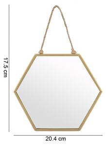 Jones Home & Gift Kovové závěsné zrcadlo zlaté barvy 20cm