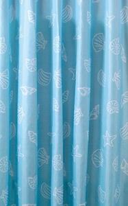 Aqualine, Sprchový závěs 180x200cm, polyester, modrá, mušle, ZP006
