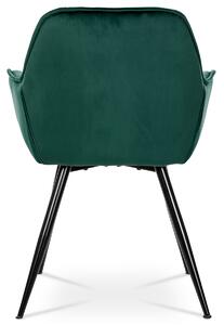 Jídelní židle, potah zelená sametová látka, CHELSEY GRN4
