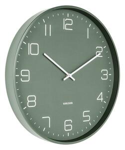 KARLSSON Nástěnné hodiny Lofty Iron matná zelená ø 40 cm × 4,5 cm