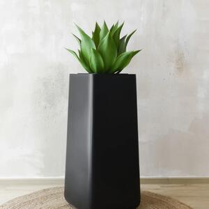 Květináč IKONO BLOCK, sklolaminát, výška 90 cm, černý