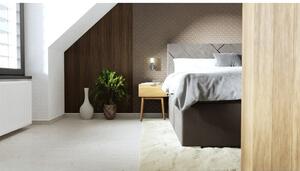 Čalouněná postel Fatima 160x200, šedá, vč. matrace a topperu