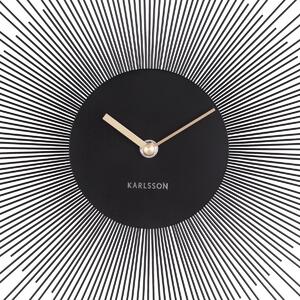 KARLSSON Nástěnné hodiny Peony Steel Large černá ø 60 cm x 3,5 cm