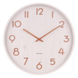 KARLSSON Nástěnné hodiny Pure Large bílá lípa ø 60 cm x 4,5 cm