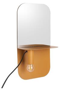 LEITMOTIV Nástěnná lampa se zrcadlem Plate Iron Matt okrová 45 × 24 × 12 cm