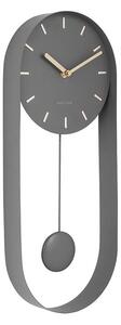 KARLSSON Nástěnné hodiny Pendulum Charm Steel šedá 50 × 20 × 4,8 cm