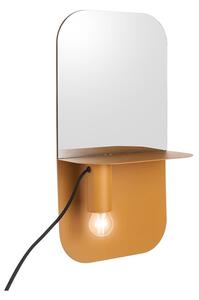 LEITMOTIV Nástěnná lampa se zrcadlem Plate Iron Matt okrová 45 × 24 × 12 cm