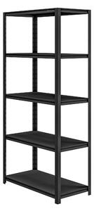 Kovový regál do garáže SAM, 900 x 1830 x 450 mm, All Black: černý