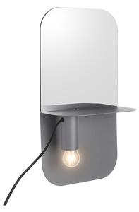 LEITMOTIV Nástěnná lampa se zrcadlem Plate Iron matná šedá 45 × 24 × 12 cm