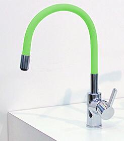 Ste Dřezová vodovodní baterie Flex Color se zeleným ohebným ramínkem
