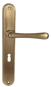 Klika Naturel Elegant bronz česaný lesklý WK klíč rozteč 72 mm ELEGANTOGR72
