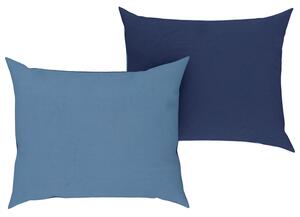 LOOKS by Wolfgang Joop Saténový potah na polštář, 50 x 60 cm, 2 kusy (modrá / tmavě modrá) (100352745001)