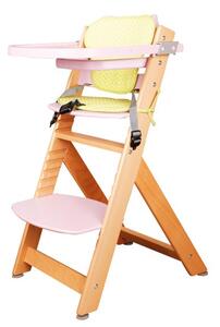 Dětská rostoucí židle Z523 Vladěna, přírodní buk a růžová barva