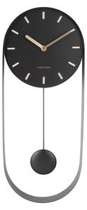 KARLSSON Nástěnné hodiny Pendulum Charm Steel černá 50 × 20 × 4,8 cm