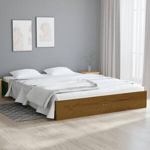 Rám postele medově hnědý masivní dřevo 140 x 190 cm