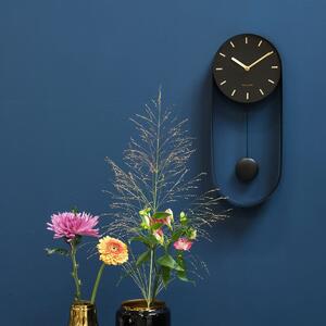 KARLSSON Nástěnné hodiny Pendulum Charm Steel černá 50 × 20 × 4,8 cm