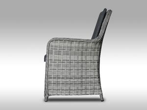 Zahradní set – sedací souprava Paola Q 2 pro 7 osob, kulatý šedý umělý ratan 238x238cm
