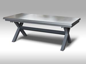Hliníkový rozkládací stůl Gerardo 205/265cm a 10 stohovatelných polstrovaných křesel Jony