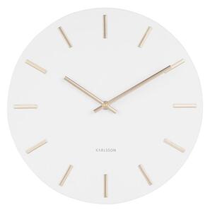 KARLSSON Nástěnné hodiny Charm Steel bílá, zlatá ø 30 cm x 3,5 cm