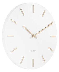 KARLSSON Nástěnné hodiny Charm Steel bílá, zlatá ø 30 cm x 3,5 cm