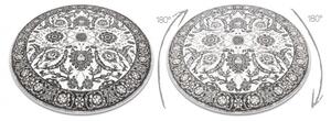Koberec MATEO 8037/644 ramka, květiny - strukturální šedý kruh