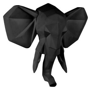 PRESENT TIME Sada 2 ks: Nástěnná dekorace Origami Elephant černá 45 × 39,5 × 14 cm