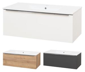 Mereo Mailo, koupelnová skříňka s keramickým umyvadlem 101 cm, bílá, dub, antracit Mailo, koupelnová skříňka s keramickým umyvadlem 101 cm, antracit …