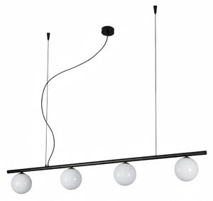 Metal lux 276.133.03 Libra, závěsné svítidlo 4xG9, černá/bílé sklo, délka 120cm