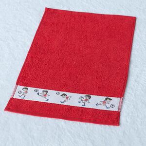 Dětský ručník Veba RUJANA Fotbal tisk červená Velikost: 30x50 cm