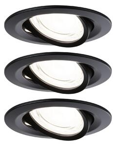 Paulmann 92457 LED Nova Coin, set zápustných bodovek, černá, 3x2.8W 4000K, průměr 8,4 cm