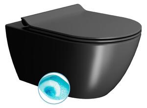 GSI PURA závěsná WC mísa, Swirlflush, 55x36 cm, černá dual-mat