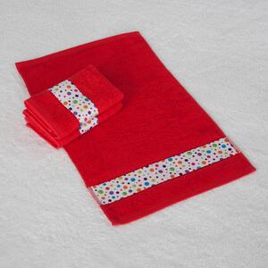 Dětský ručník Veba RUJANA Puntíky tisk červená Velikost: 30x50 cm