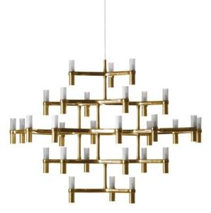 Nemo Crown Major, matně zlatý závěsný lustr, 30x25W G9, 109x113cm, výška 87cm