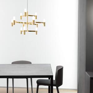 Nemo Crown Minor, pozlacený závěsný lustr, 12x25W G9, 67x77cm, výška 50cm