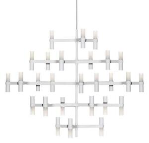 Nemo Crown Major, matně bílý závěsný lustr, 30x25W G9, 109x113cm, výška 87cm