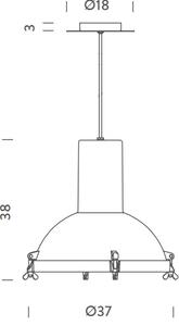 Nemo Projecteur 365 pendant, industriální závěsné svítidlo, 1x150W E27, moka, prům 37cm
