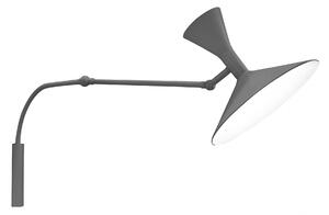 Nemo Mini Lampe de Marseille, nastavitelná černá nástěnná lampa s přímým a nepřímým světlem, 2x46W E14, max 90cm