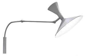 Nemo Mini Lampe de Marseille, nastavitelná šedá nástěnná lampa s přímým a nepřímým světlem, 2x46W E14, max 90cm