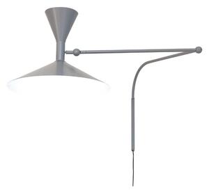 Nemo Lampe de Marseille, nastavitelná šedá nástěnná lampa s přímým a nepřímým světlem, 2x70W E27, max 166cm
