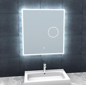 Bss Zrcadlo s LED osvětlením, kosmetickým zrcátkem 5 x zoom, 600x650x30 mm, nastavitelná teplota barvy světla