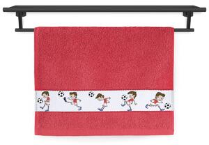 Dětský ručník Veba RUJANA tisk Fotbal červená Velikost: 30x50 cm