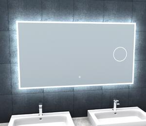 Bss Zrcadlo s LED osvětlením, kosmetickým zrcátkem 5 x zoom, 1200x650x30 mm, nastavitelná teplota barvy světla